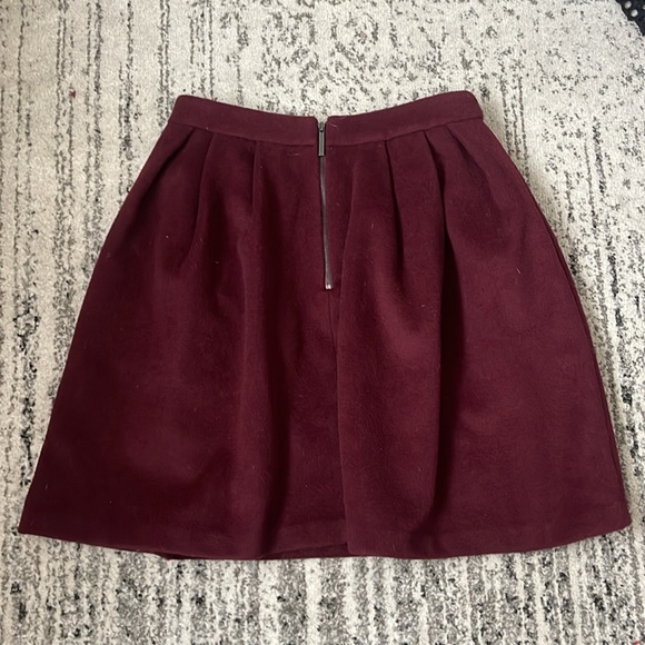 Burgundy Wool Mini Skirt - Picture 3 of 3
